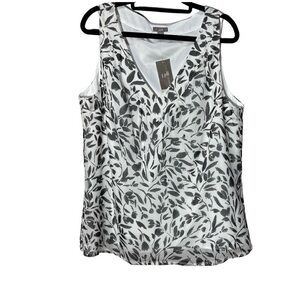 NWT J. Jill Silk Women’s Tops/Blouse Size L color Black/White